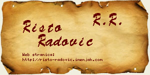 Risto Radović vizit kartica